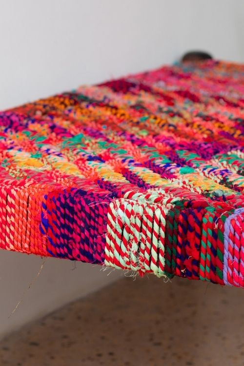 Sirohi Cherry Upcycled Textile Charpai