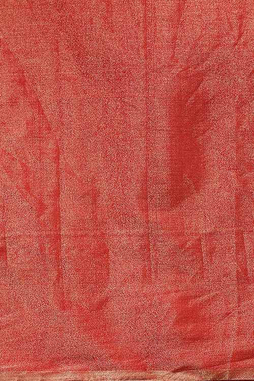 Handweave Maheshwari Handloom Full Tissue Saree Col- Red