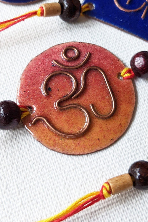 Okhai 'Dulari' Yellow Copper Enamel Rakhi
