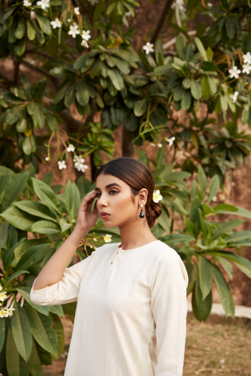 Kabbish'S  Black Pottery Mehrab Drop Earrings