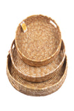Wheat Grass Round Tray Set Of 3