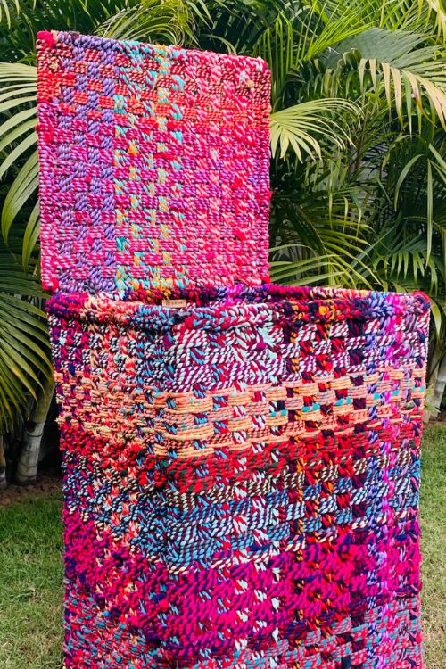 Sirohi Cherry Upcycled Textile Laundry Basket