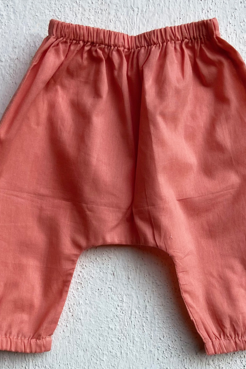 Whitewater Kids Unisex Organic Koi Peach Jhabla With Peach Pants