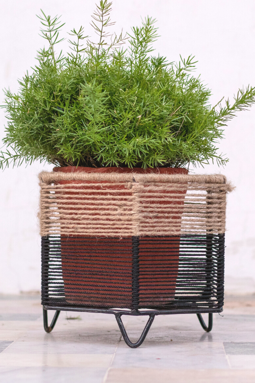 Sirohi Rustic Cotton & Jute Planter