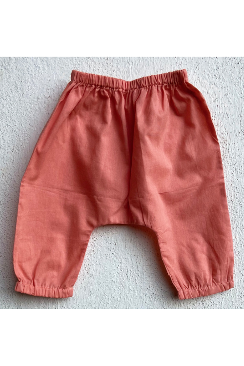 Whitewater Kids Unisex Organic Koi Peach Jhabla With Peach Pants