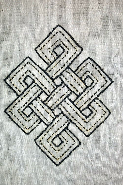 Bun.Kar Bihar 'Srivatsa' Sujini Embroidery Cotton Cushion Cover