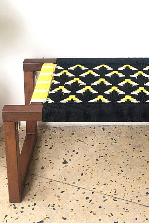 Sirohi Busy Bee Cotton Wooden Bench