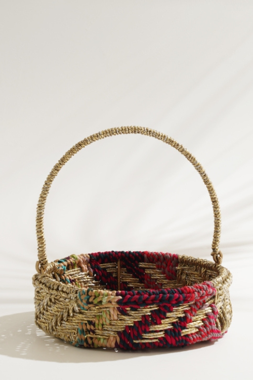 Sirohi Dahlia Fruit Basket With Handle