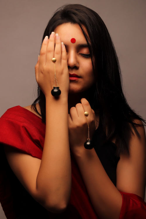 Kabbish'S Sikahar Dangler Earrings, Black Pottery