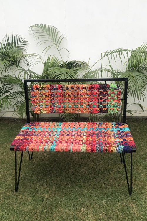 Jaipur Textile Waste Foldable Metal Bench