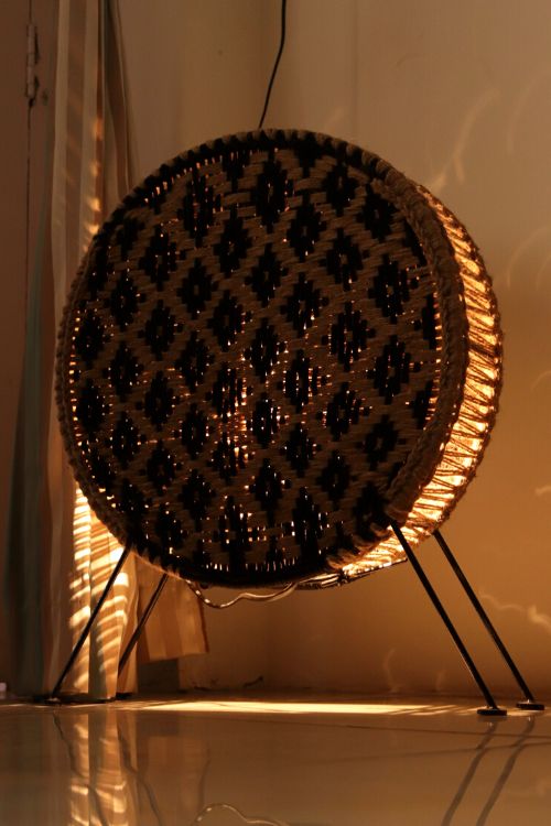 Asteroid Jute & Cotton Round Lamp