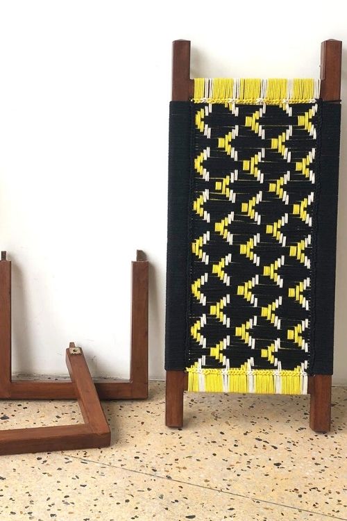 Sirohi Busy Bee Cotton Wooden Bench