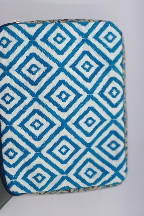 Samuday Craft Taat Hand Embroidery Laptop Sleeve- Blue