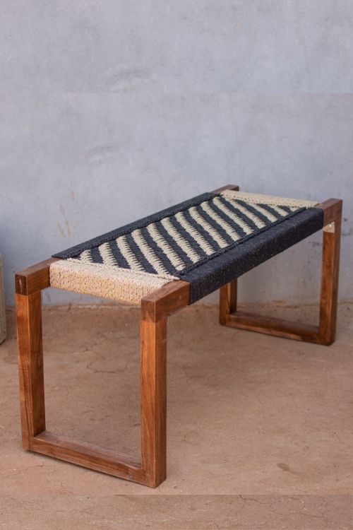 Sirohi Sadabahar Cotton Wooden Bench