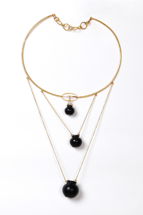 Kabbish'S Black Pottery Doghad Necklace
