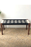 Double Wave Cotton Wooden Bench