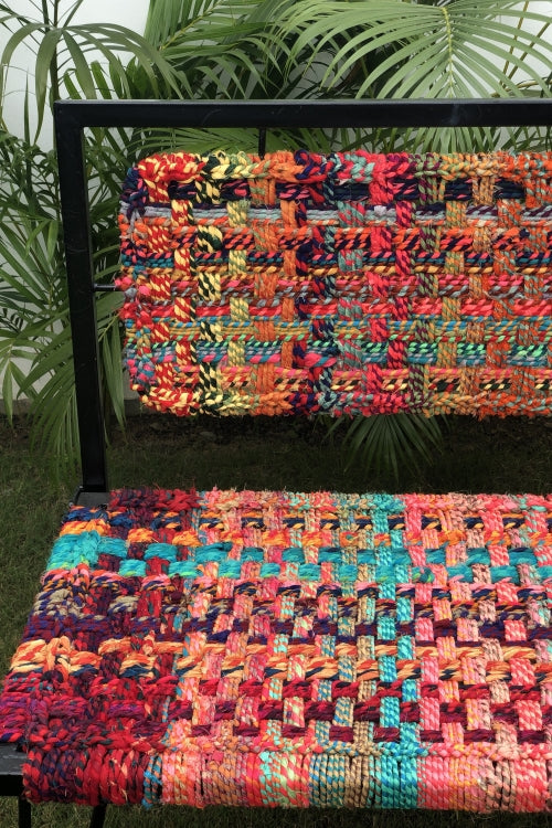 Jaipur Textile Waste Foldable Metal Bench