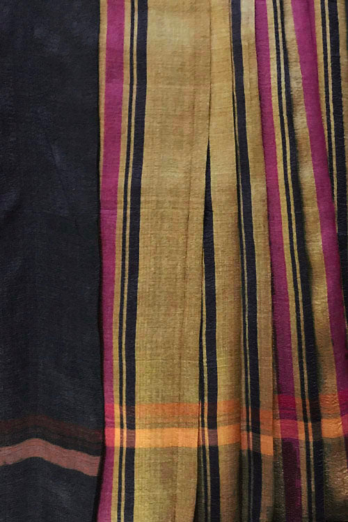 Bun.Kar Bihar 'Indrani' Handwoven Color-Block Silk Saree