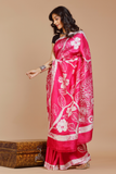GC 'Cherry' Handwoven Hand Batik Pure Silk with SilkMark Saree