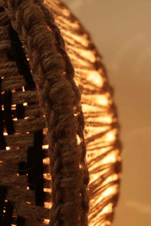 Asteroid Jute & Cotton Round Lamp