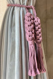 House Of Macrame "Crown Knot" Curtain Tie-Backs - Dusty Pink