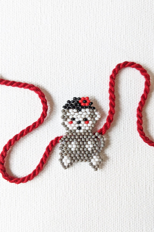 Okhai 'Convoy' Grey Monkey Bead Work Rakhi