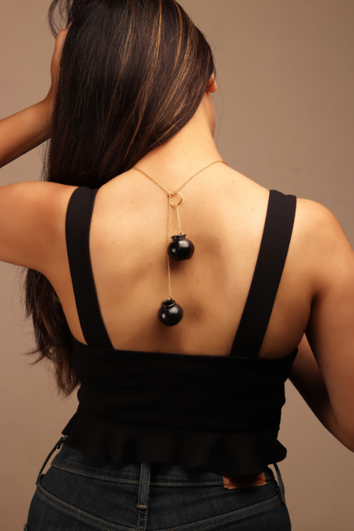 Kabbish'S Handi Neckchain , Black Pottery