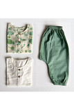 Unisex Organic Koi Bag - Koi Mint And White Kurta With Mint Pants