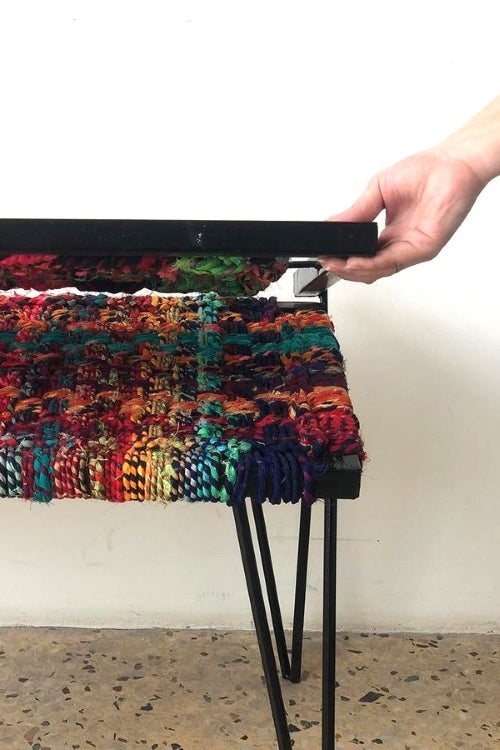 Jaipur Textile Waste Foldable Metal Bench