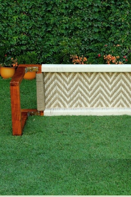 Sirohi Sona Cotton & Jute Wooden Bench