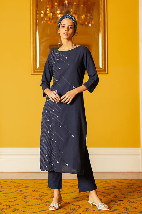 Baarish Embroidered Cotton Kurta Pant Set For Women Online