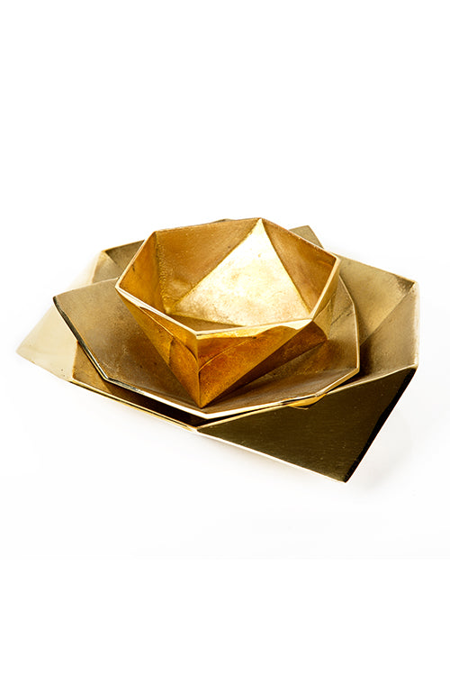 Origami Bowl Large Brass