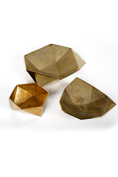 Origami Bowl Large Brass