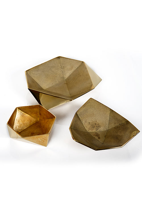 Origami Bowl Medium Brass