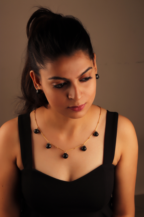 Kabbish'S Sikahar Charm Necklace With Black Pottery