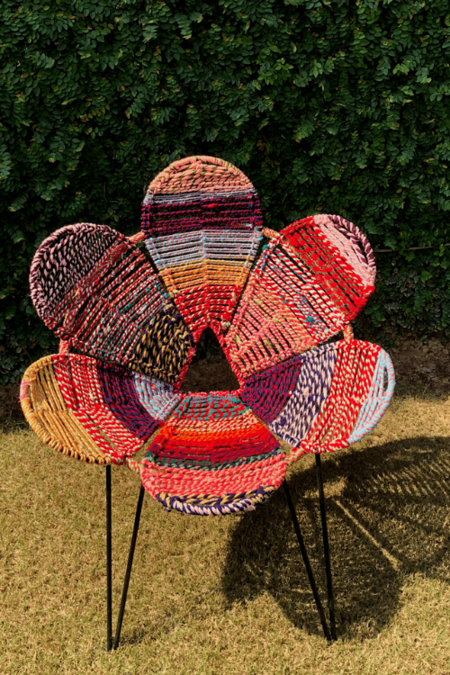 Amber Textile Waste Flower Chair