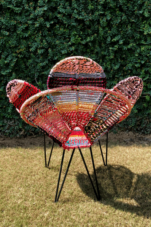 Sirohi Amber Textile Waste Flower Chair