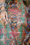 Madhubani Hand-painted Durga Incarnations Silk Saree