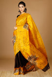 GC 'Fern' Handwoven Hand Batik Pure Silk with SilkMark Saree