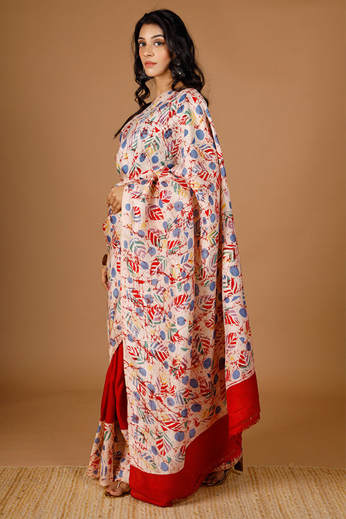GC 'Redbud' Handwoven Hand Batik Mulberry Pure Silk Saree Online