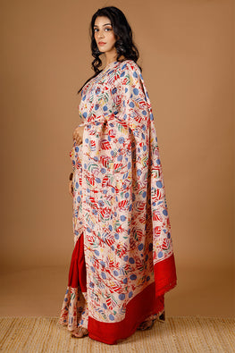  Redbud Handwoven Hand Batik Print Pure Silk Saree For Women Online 
