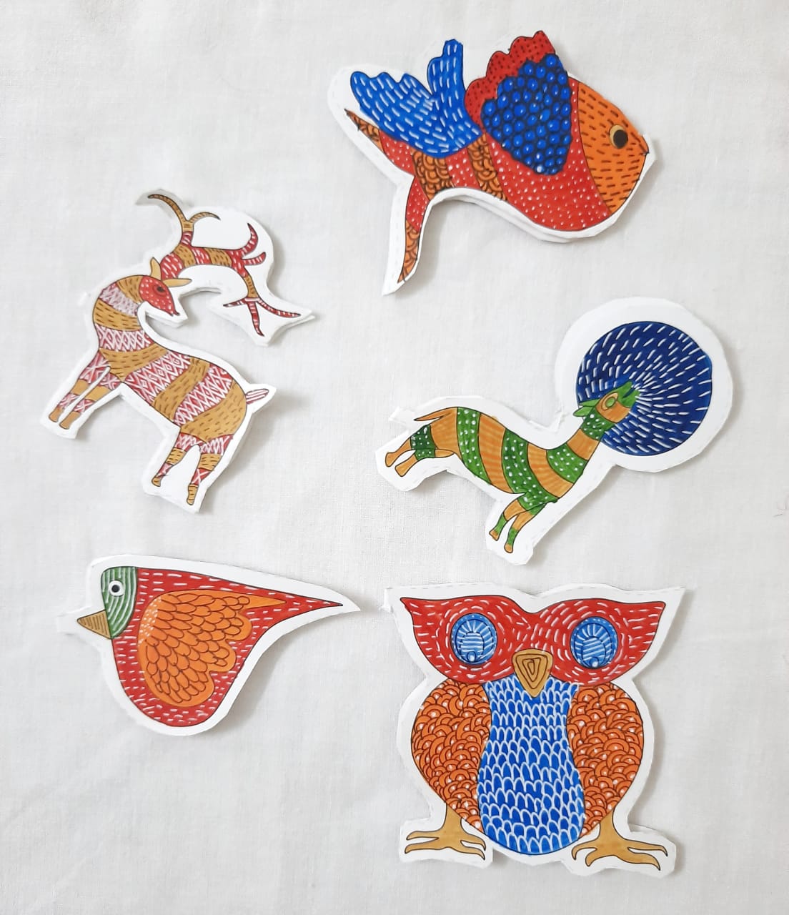 POTLI DIY Educational Craft kit - Christmas Decorations using Gond Art - Forest Friends for age 6 years +