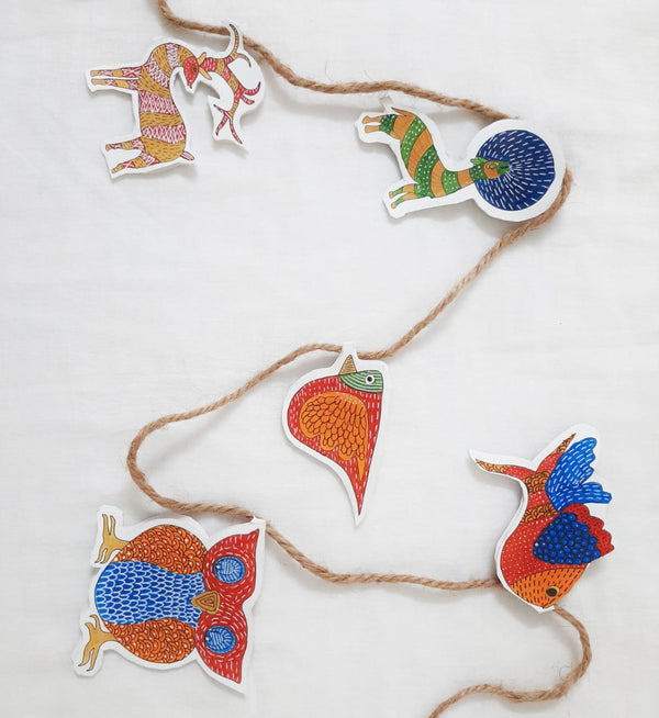 POTLI DIY Educational Craft kit - Christmas Decorations using Gond Art - Forest Friends for age 6 years +
