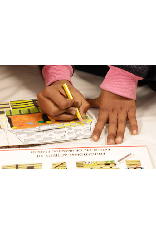Potli Educational Colouring Kit For our Young Architects DIY kit (Kath Kuhni Houses of Himachal Pradesh )
