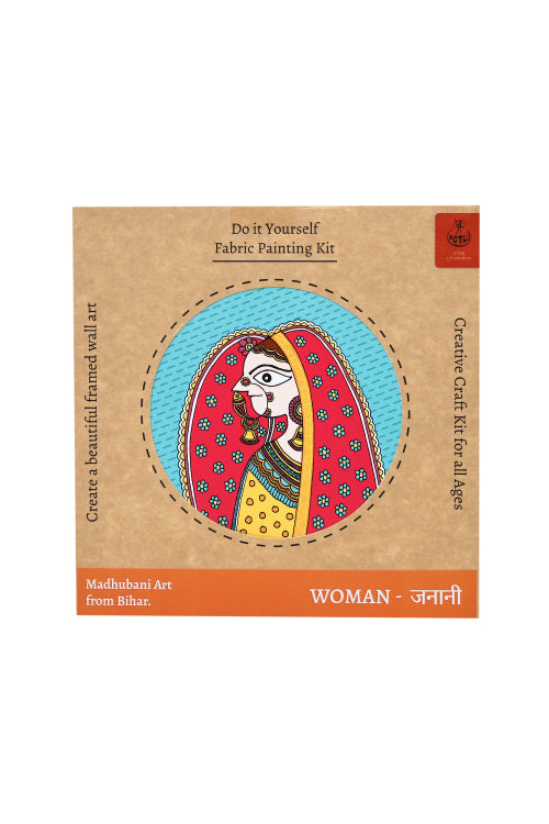 Potli Handmade DIY Fabric Painitng kit Madhubani Woman 8" for Adults