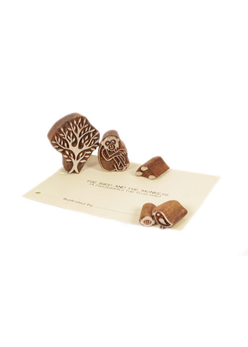 Potli DIY Panchatantra Block Print Kit - Monkeys and The Bird