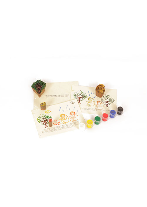 Potli DIY Panchatantra Block Print Kit - Monkeys and The Bird