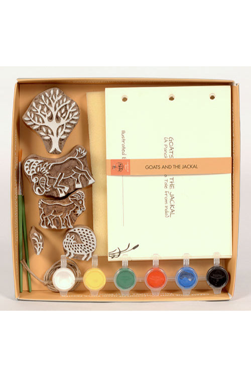 Potli DIY Panchatantra Block Print Kit - Goats and The Jackal