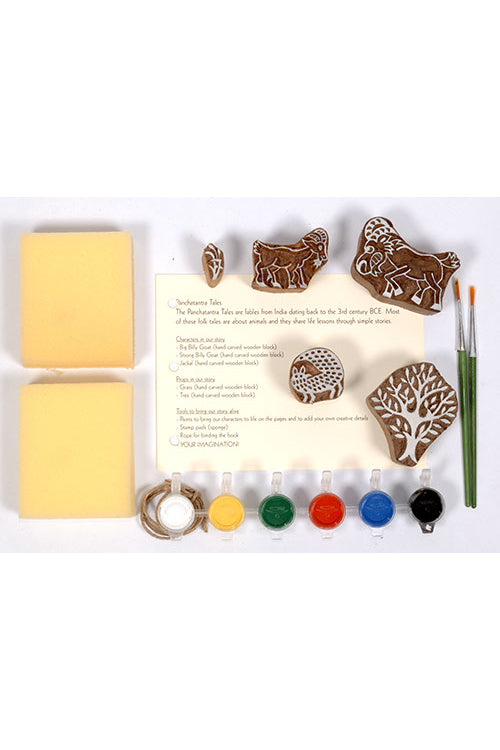 Potli DIY Panchatantra Block Print Kit - Goats and The Jackal