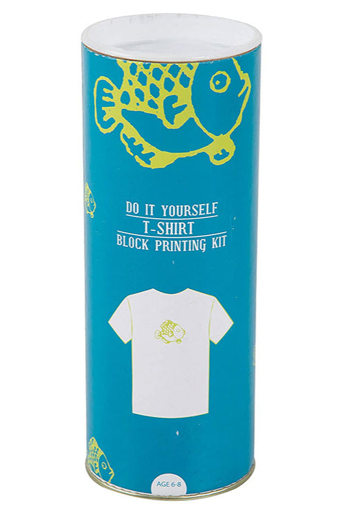 POTLI DIY Craft Kit Block Print Your T-Shirt ( Fish)